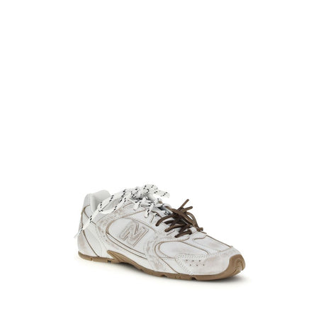 Miu Miu White Calf Leather Bos Taurus Athletic Sneakers