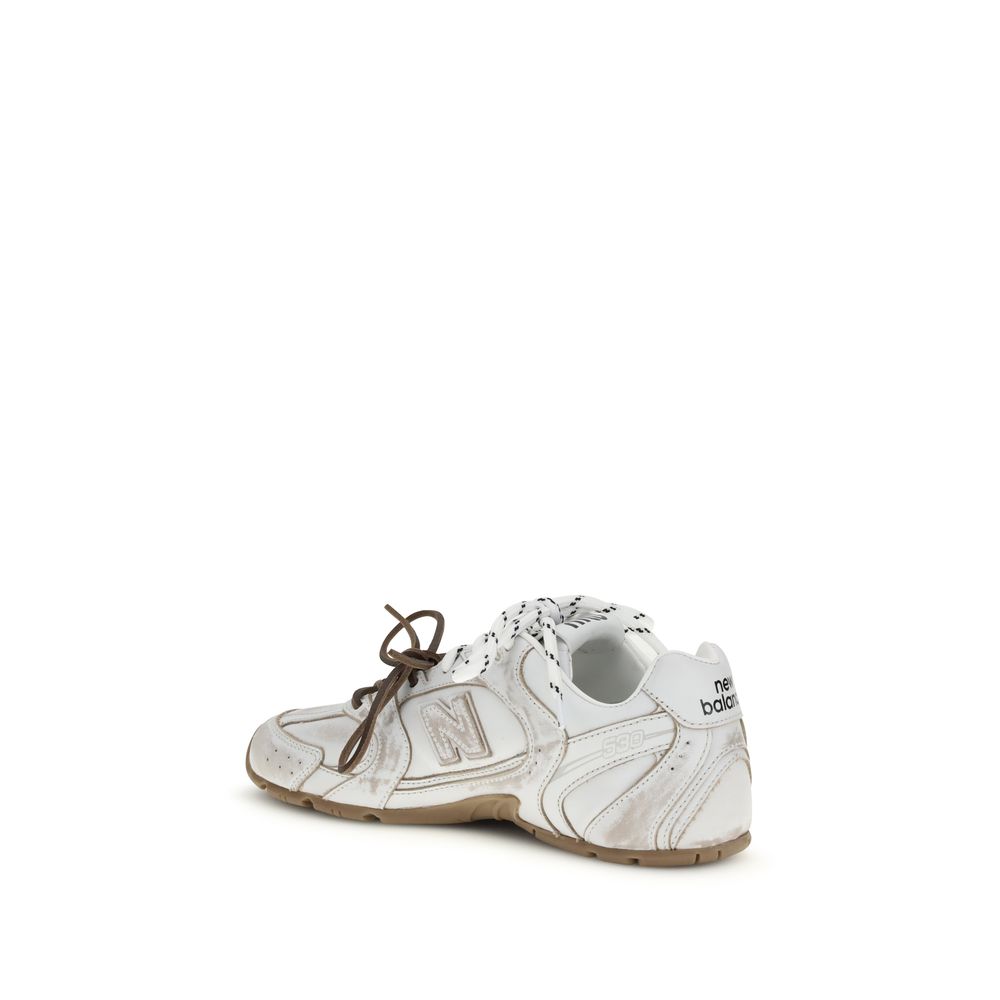 Miu Miu White Calf Leather Bos Taurus Athletic Sneakers