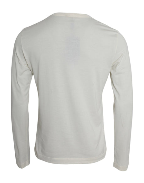 Dolce & Gabbana White Cotton Long Sleeve T-Shirt