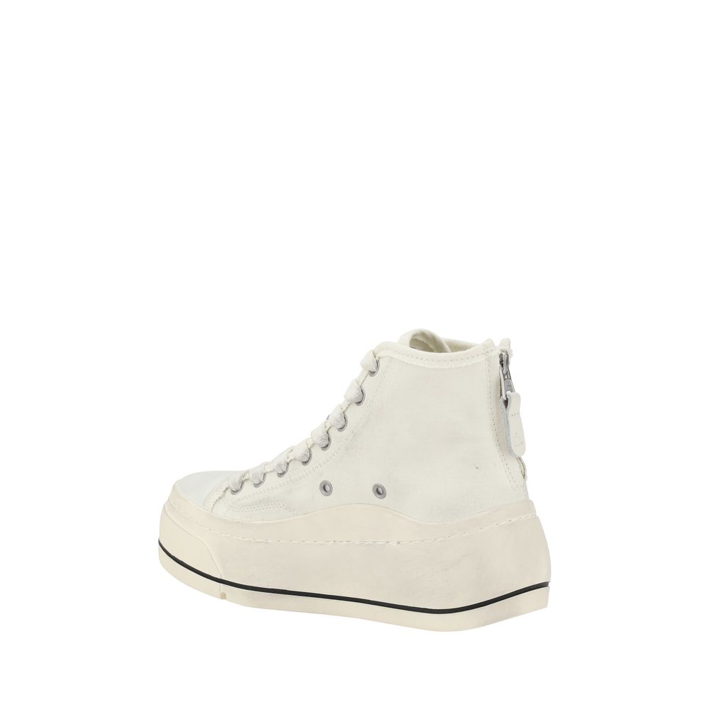 R13 Beige Polyethylene High Top Sneakers