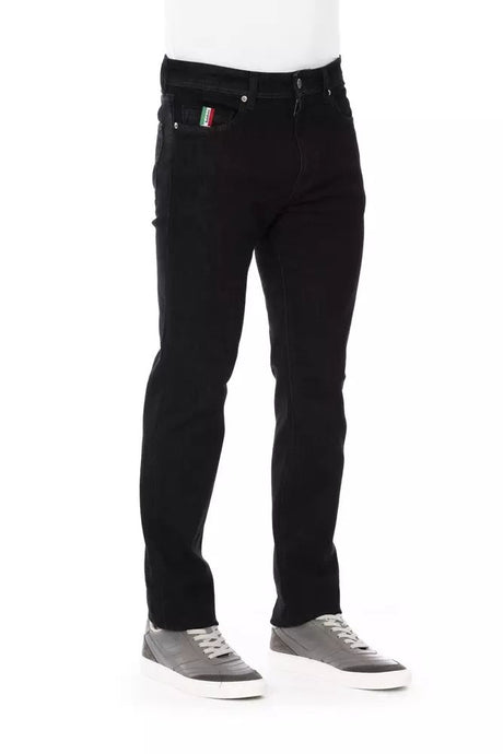 Baldinini Trend Black Cotton Straight-Leg Jeans