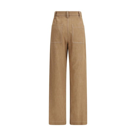 Brunello Cucinelli Brown Cotton Casual Pants