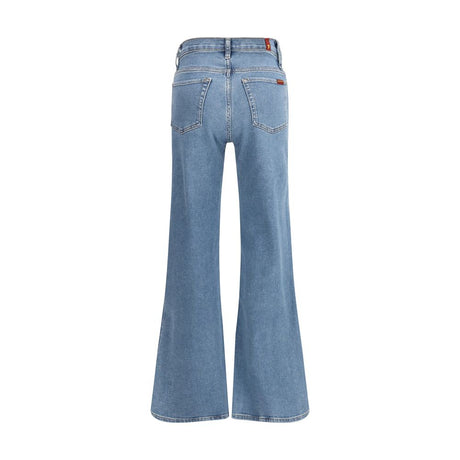 7FOR Blue Cotton Flared Jeans