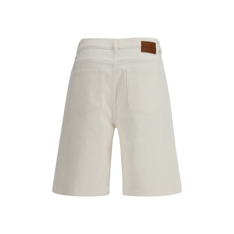 P.A.R.O.S.H. White Cotton Bermuda Shorts