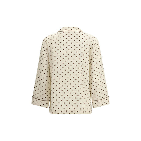 P.A.R.O.S.H. Cream Silk Pattern Shirt