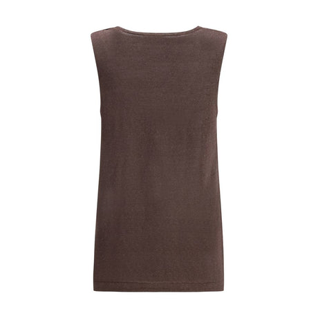 P.A.R.O.S.H. Brown Linen Tank Tops