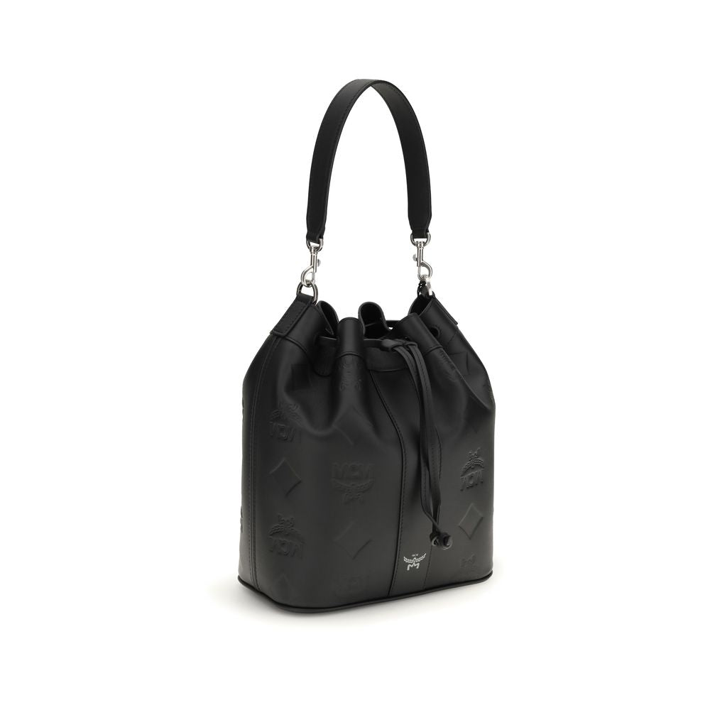MCM Black Calf Leather Bos Taurus Backet Bag