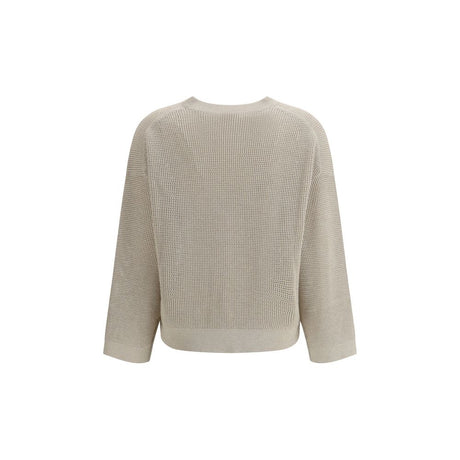Brunello Cucinelli Cream Cotton Sweatshirt