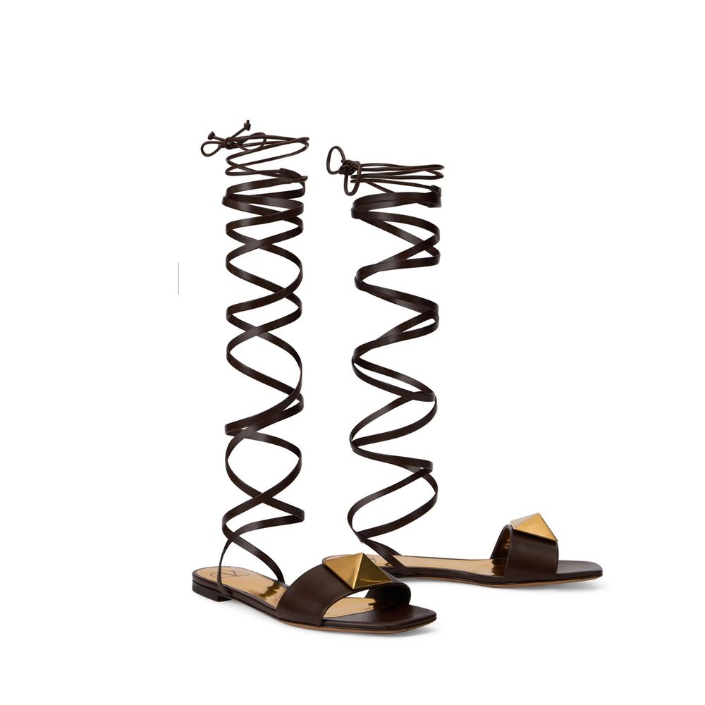 Valentino Garavani Brown Leather Sandals