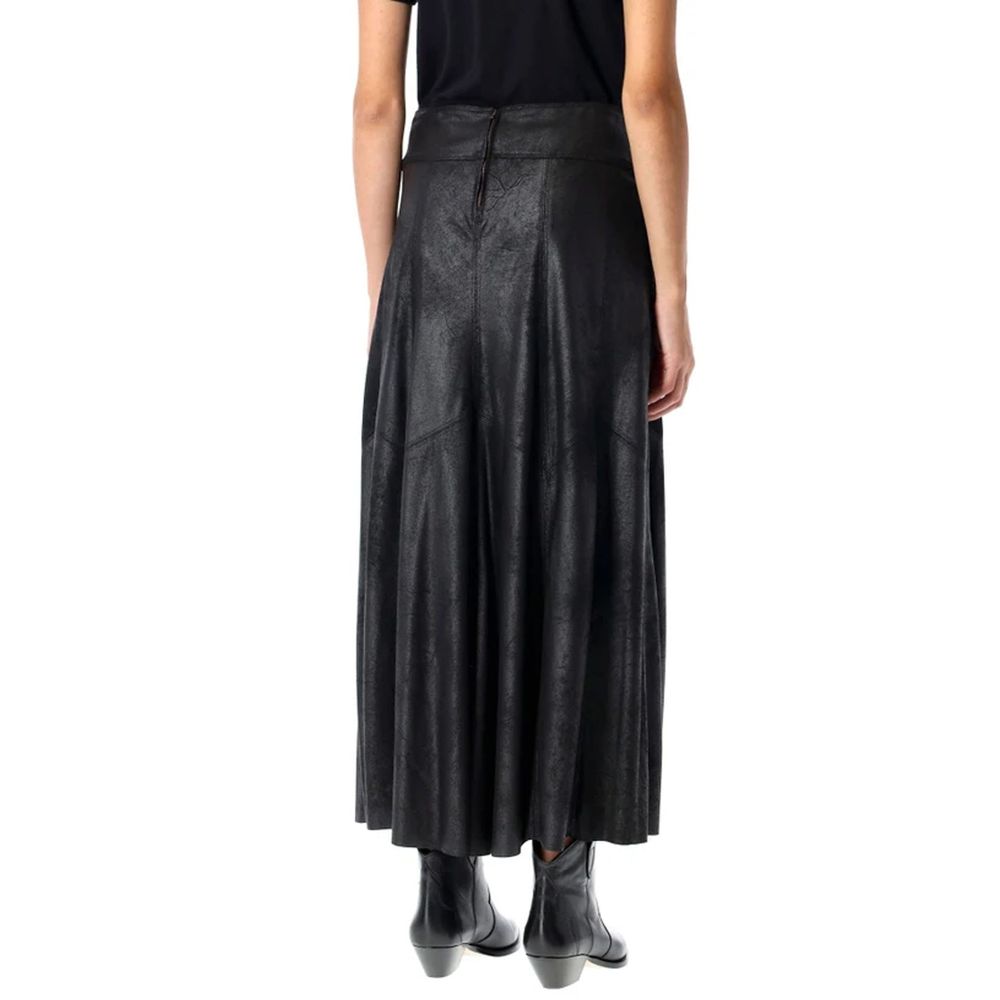 Isabel Marant Black Elastane Long Skirt