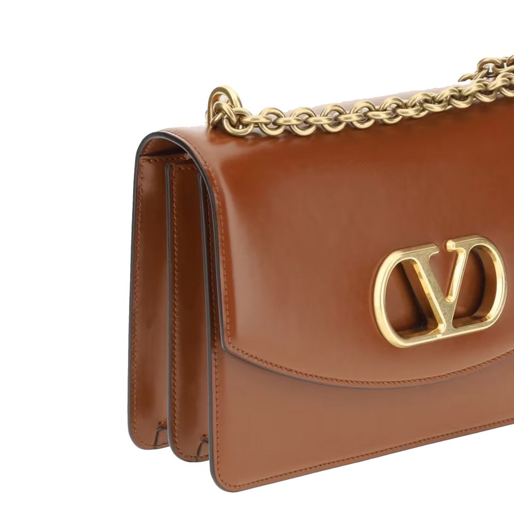 Valentino Garavani Brown Calfskin Shoulder Bag