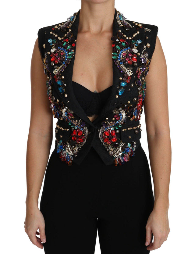 Dolce & Gabbana Enchanted Sicily Crystal-Embellished Vest - Hilstor
