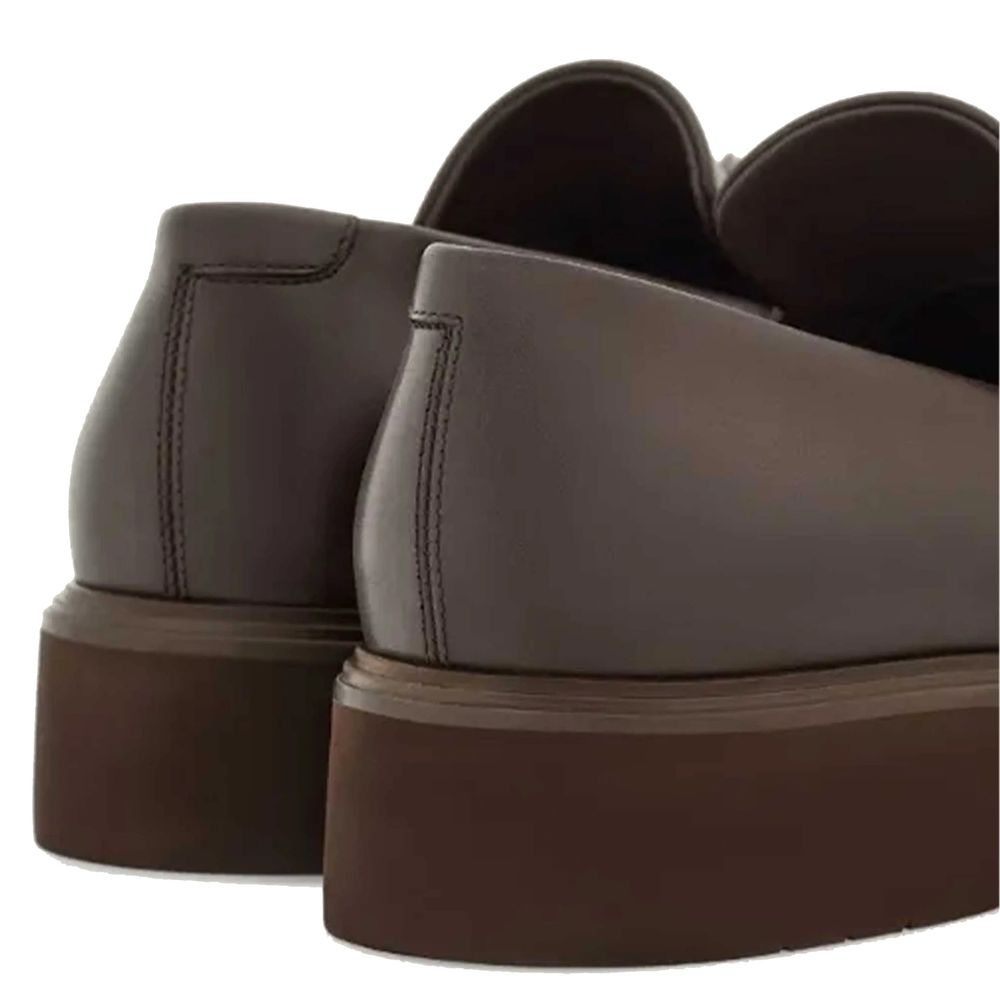 Salvatore Ferragamo Brown Calfskin Slip-On Loafers