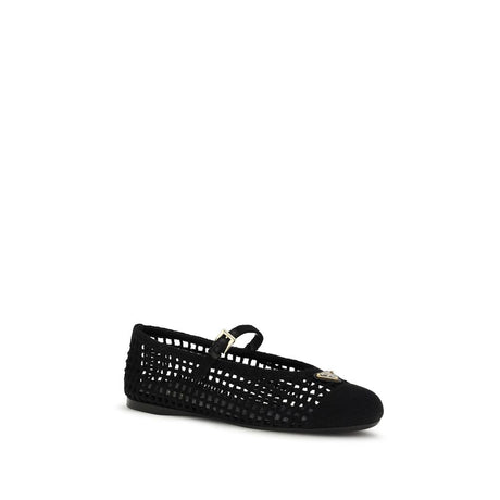 Prada Black Cotton Ballet Flats