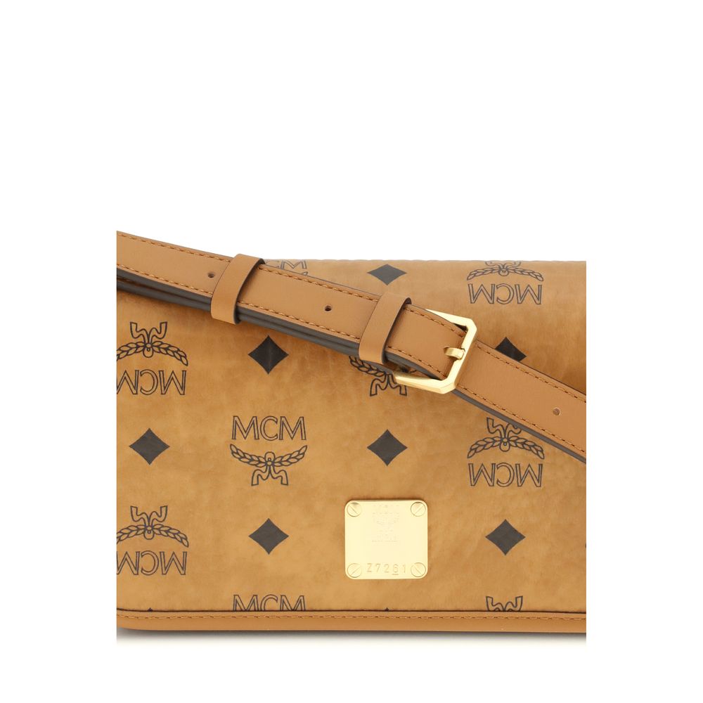 MCM Beige Fabric Shoulder Bag