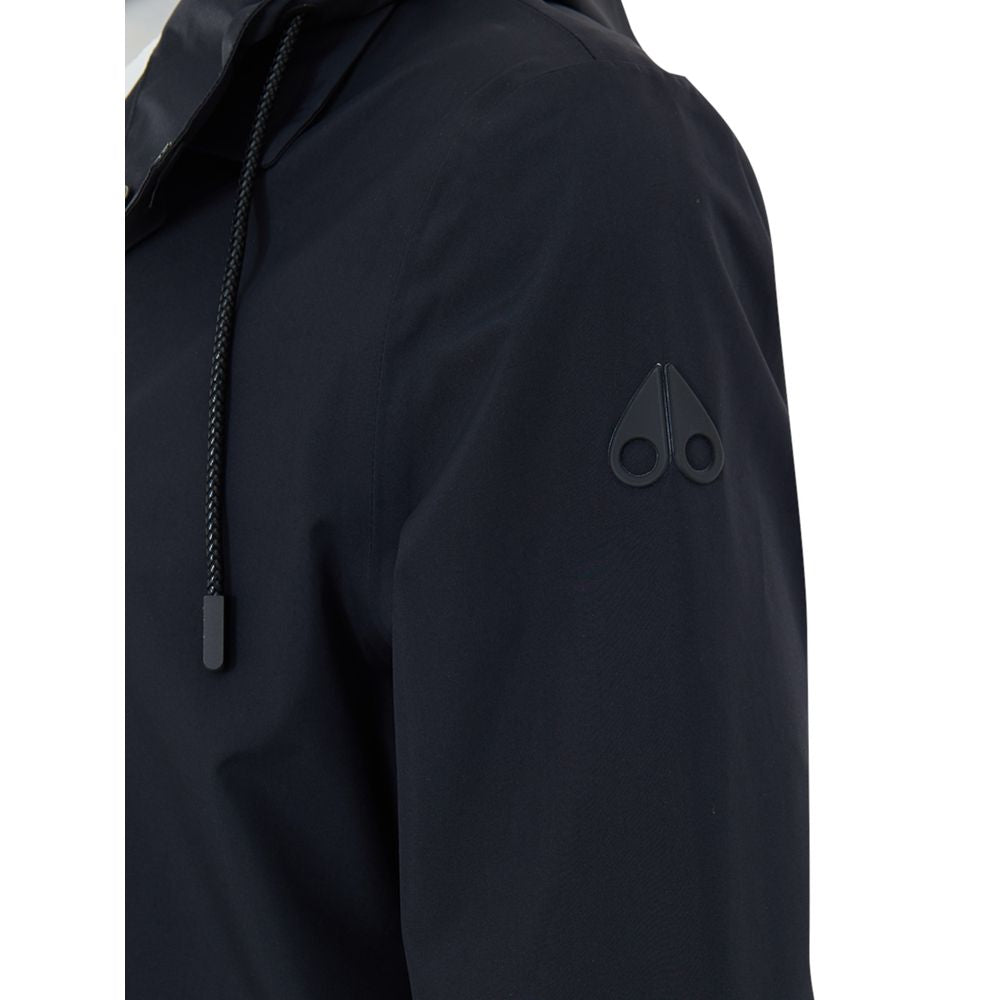 Moose Knuckles Black Nylon Trench Coat