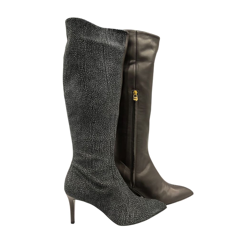Borbonese Marrone Leather Women Boot