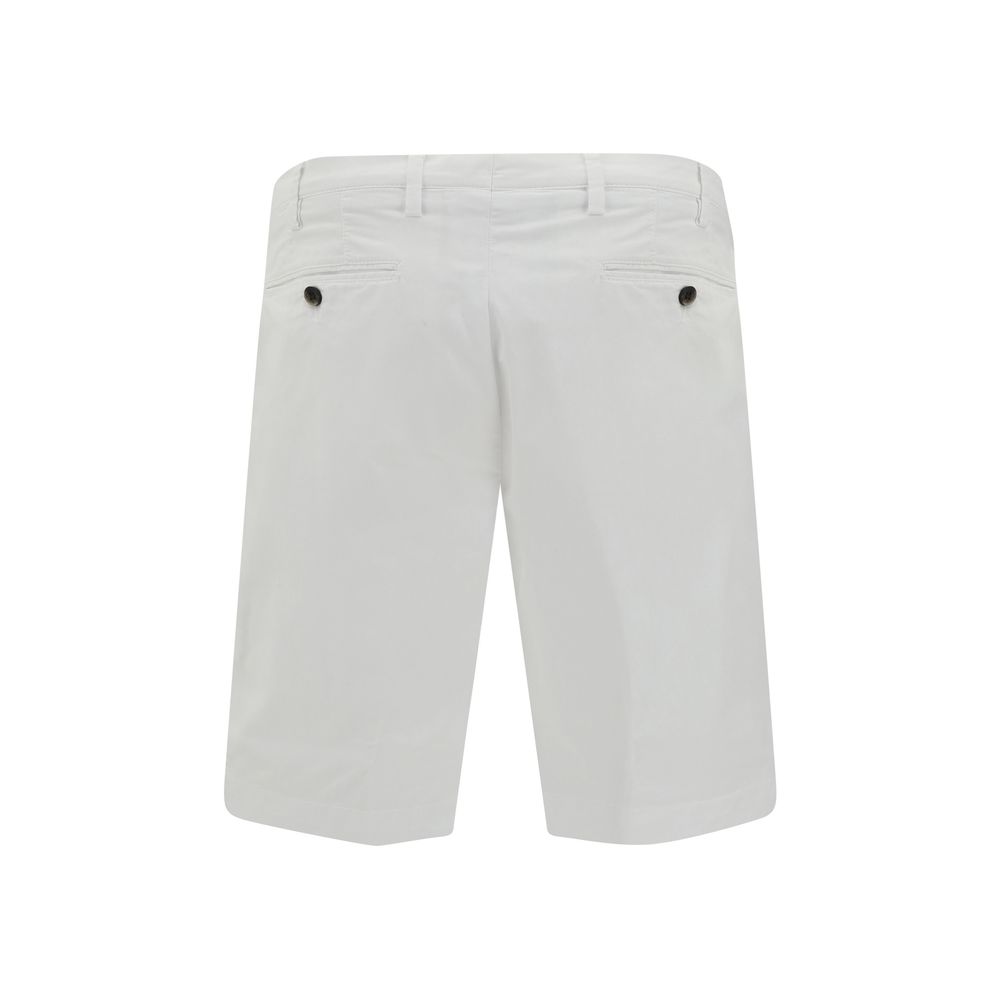 Germano White Cotton Bermuda Shorts