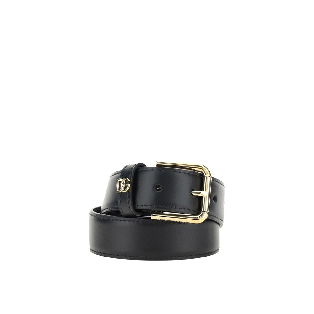 Dolce & Gabbana Black Calfskin Regular Belt