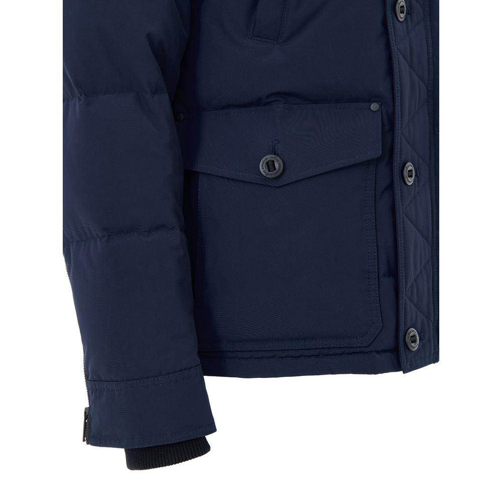 Moose Knuckles Blue Nylon Coat