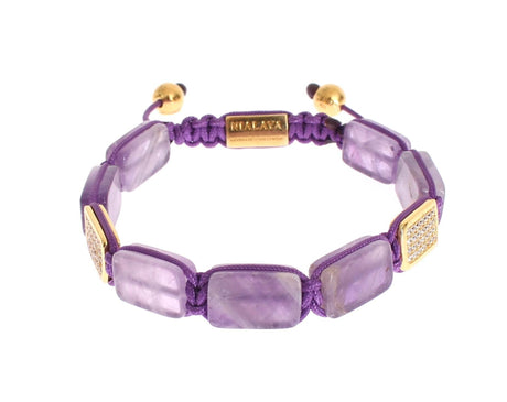 Nialaya Dazzling Diamond Gold-Plated Amethyst Bracelet - Hilstor
