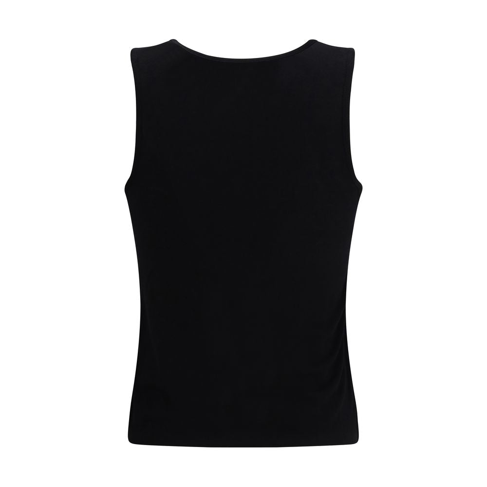 Loulou De Saison Black Cotton Sleeveles T-Shirt