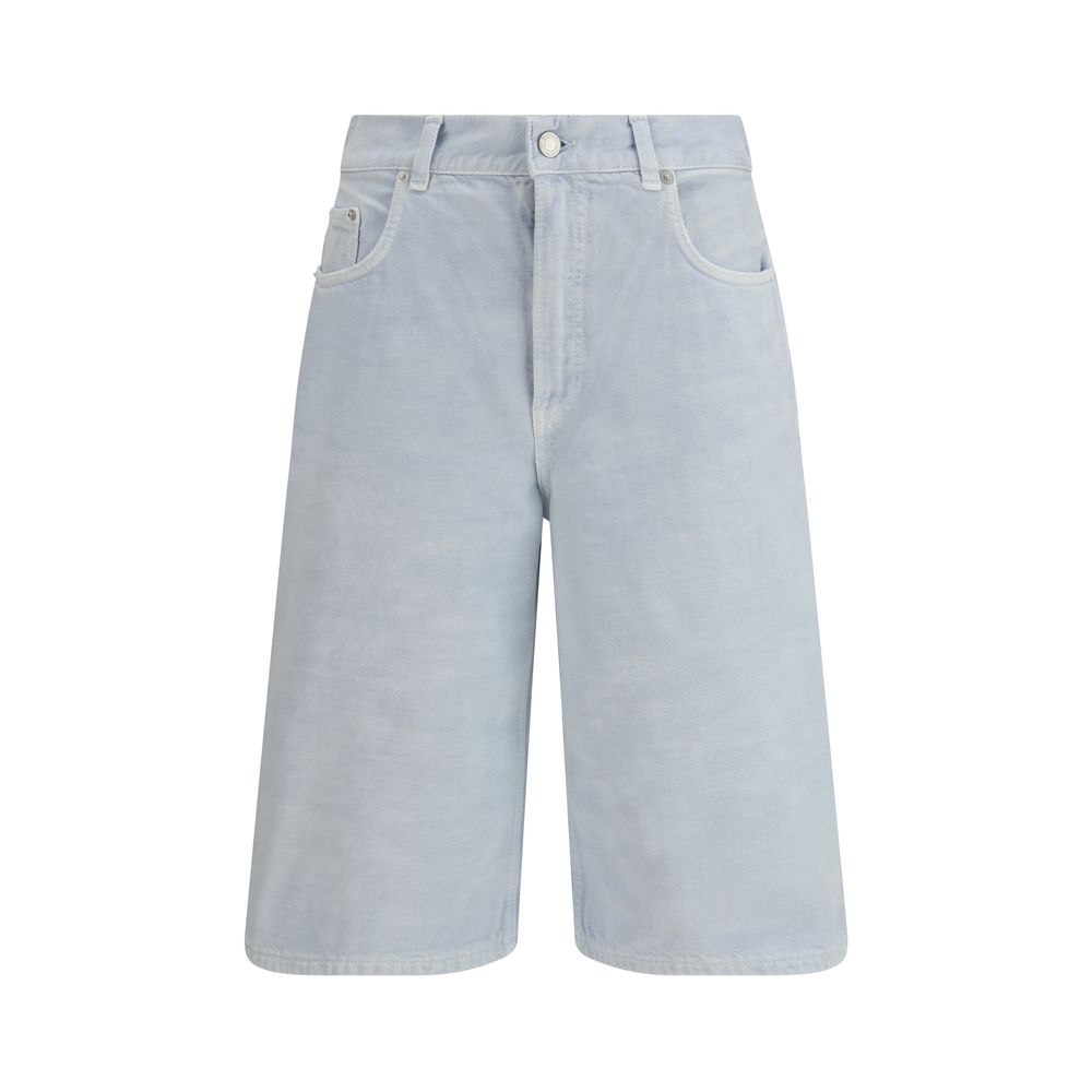 Haikure Blue Cotton Bermuda Shorts