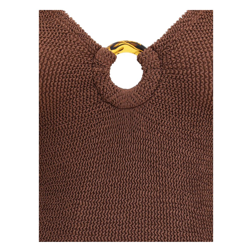Hunza G Brown Polyamide One-Piece Swimsuit