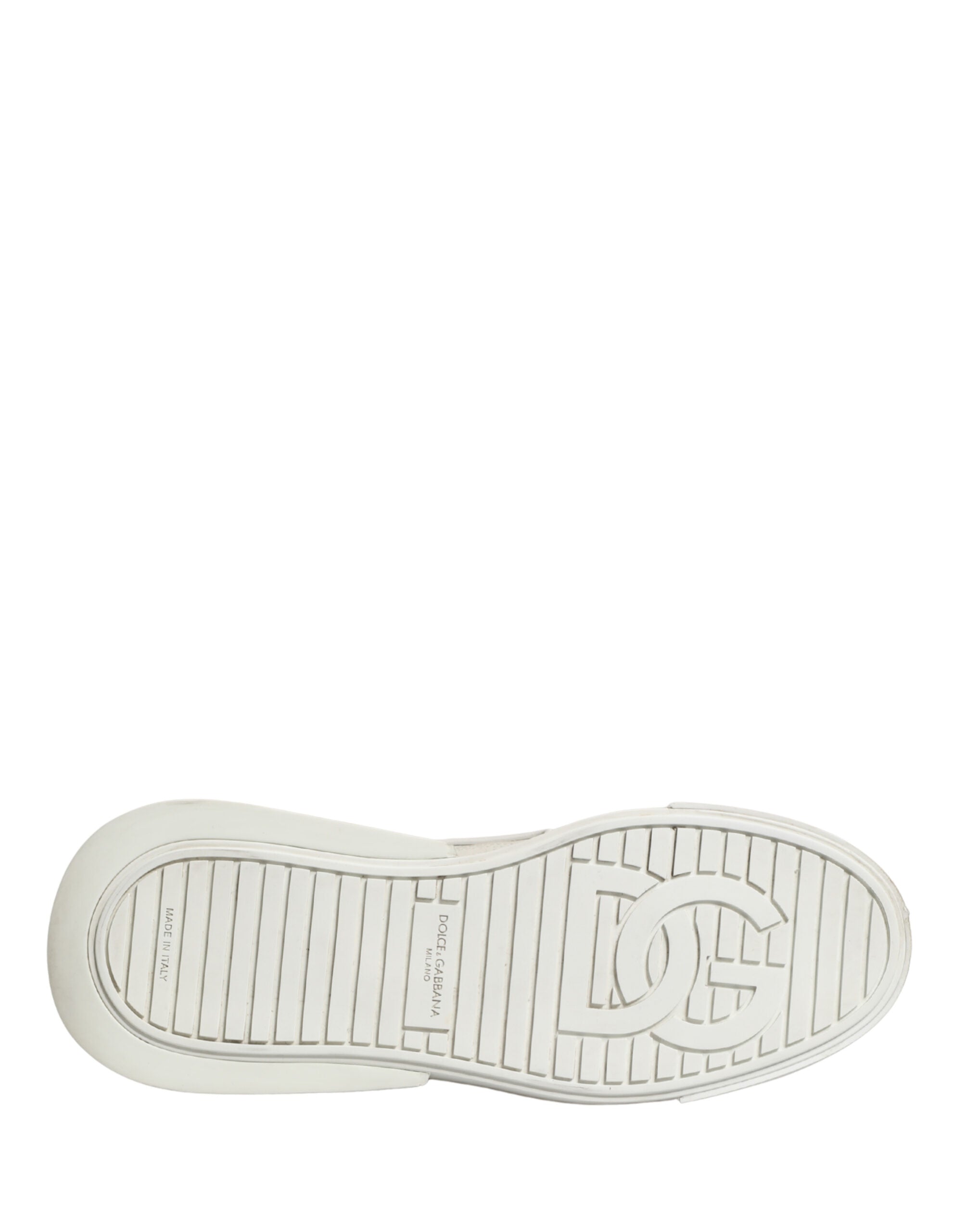 Dolce & Gabbana White Leather DG Logo Lace Up Sneakers Shoes