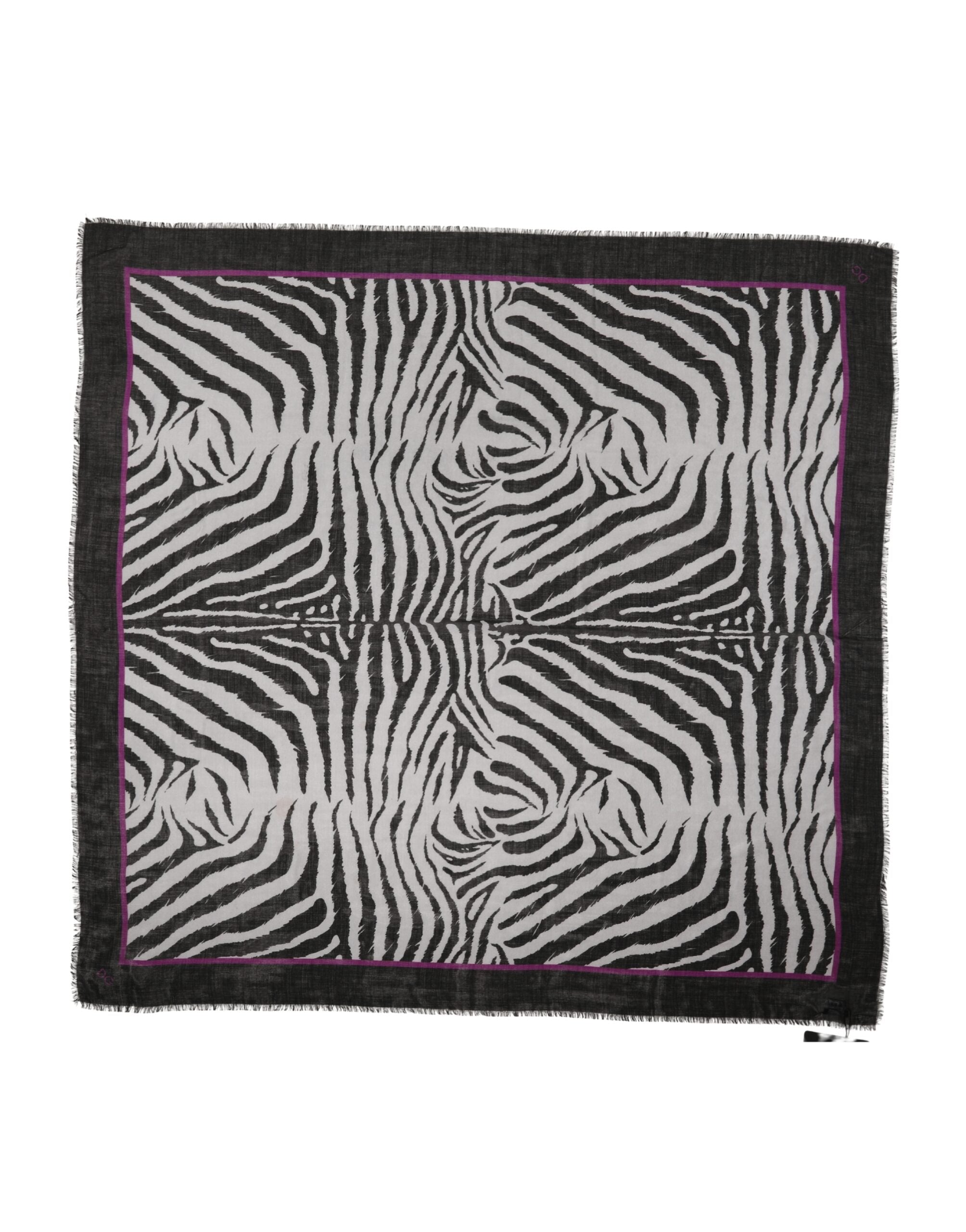 Dolce & Gabbana White Black Zebra Pattern Shawl 255cm x 132cm Men Scarf