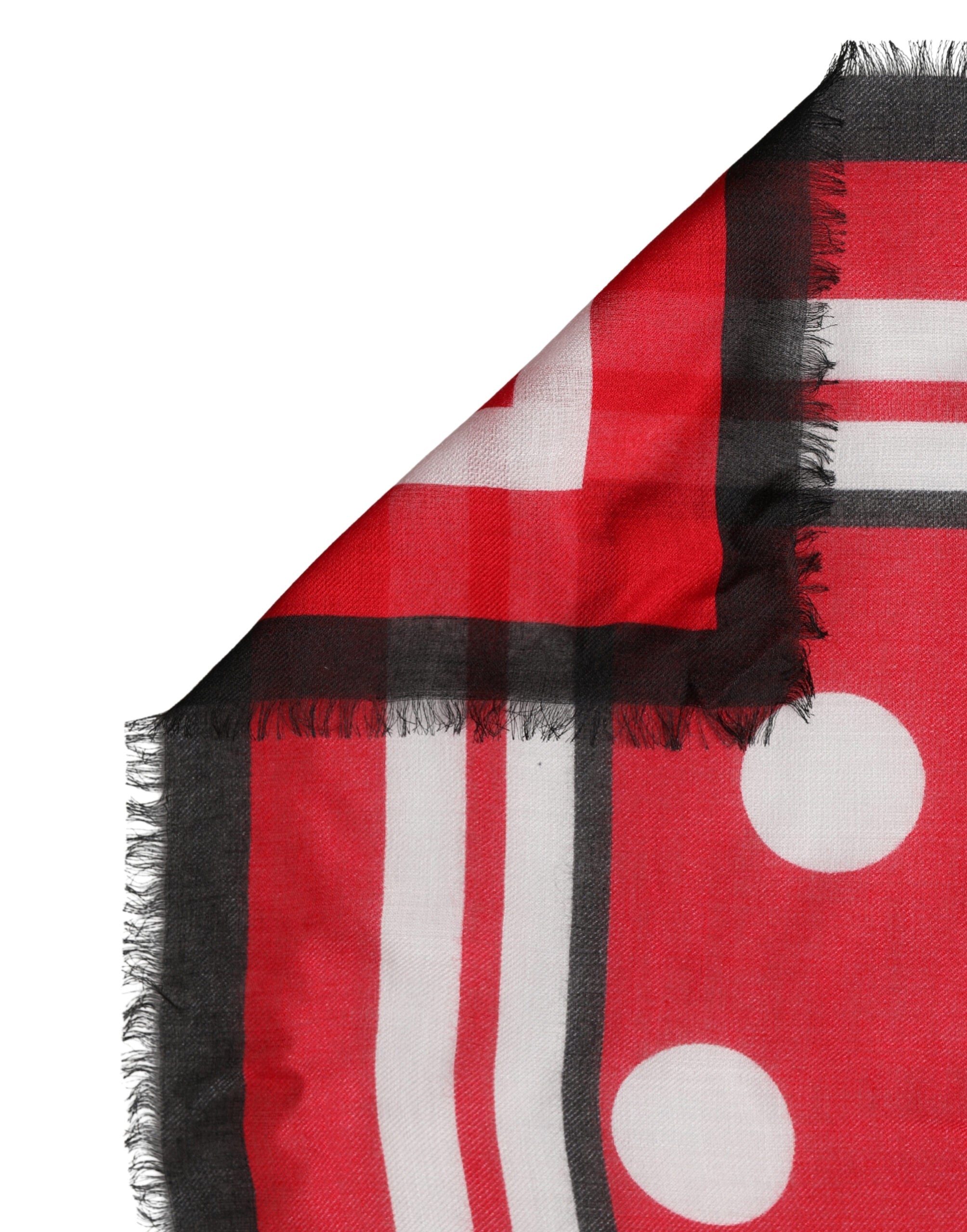 Dolce & Gabbana Red Polka Dot Print Square Stole 137cm x 134.5cm  Scarf