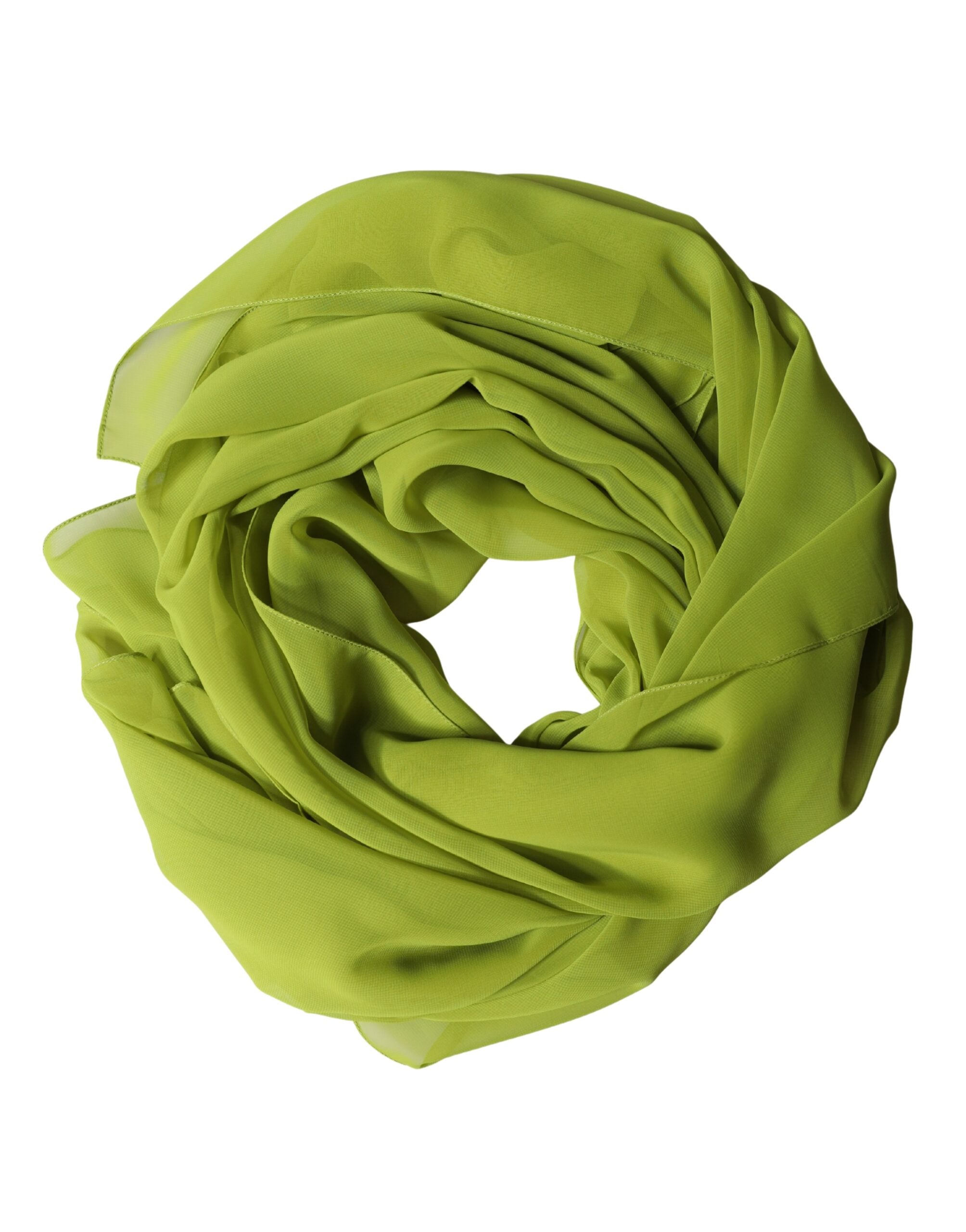 Dolce & Gabbana Yellow Green Neck Wrap Shawl Foulard 131cm x 99.5cm Scarf
