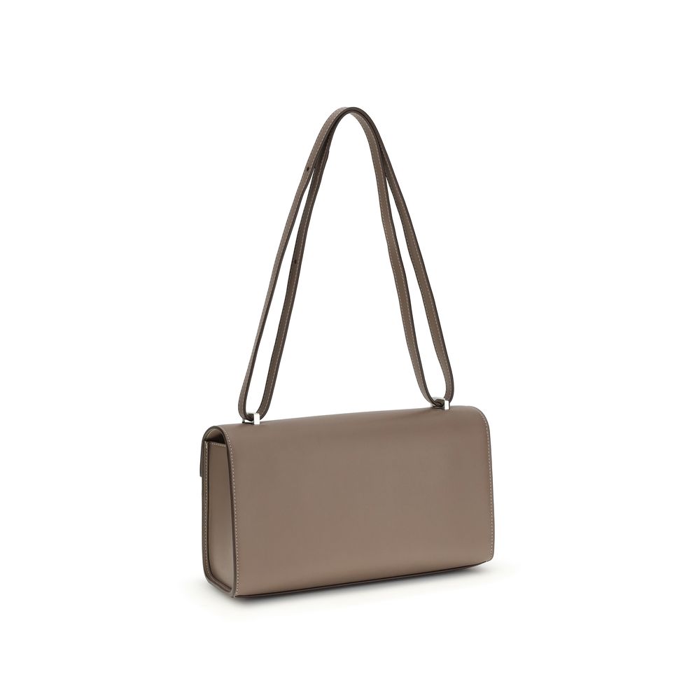 Savette Gray Calf Leather Bos Taurus Shoulder Bag