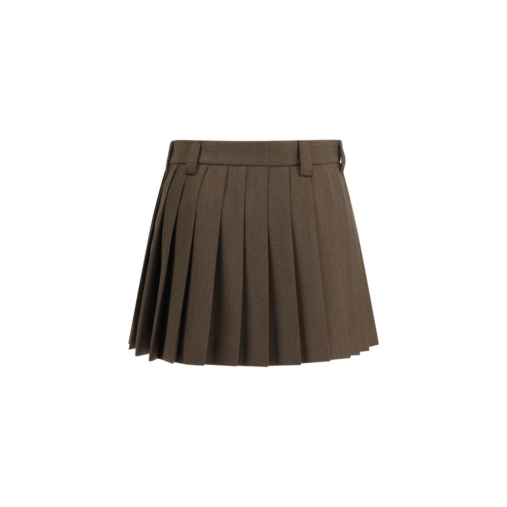 Miu Miu Brown Cotton Mini Skirt