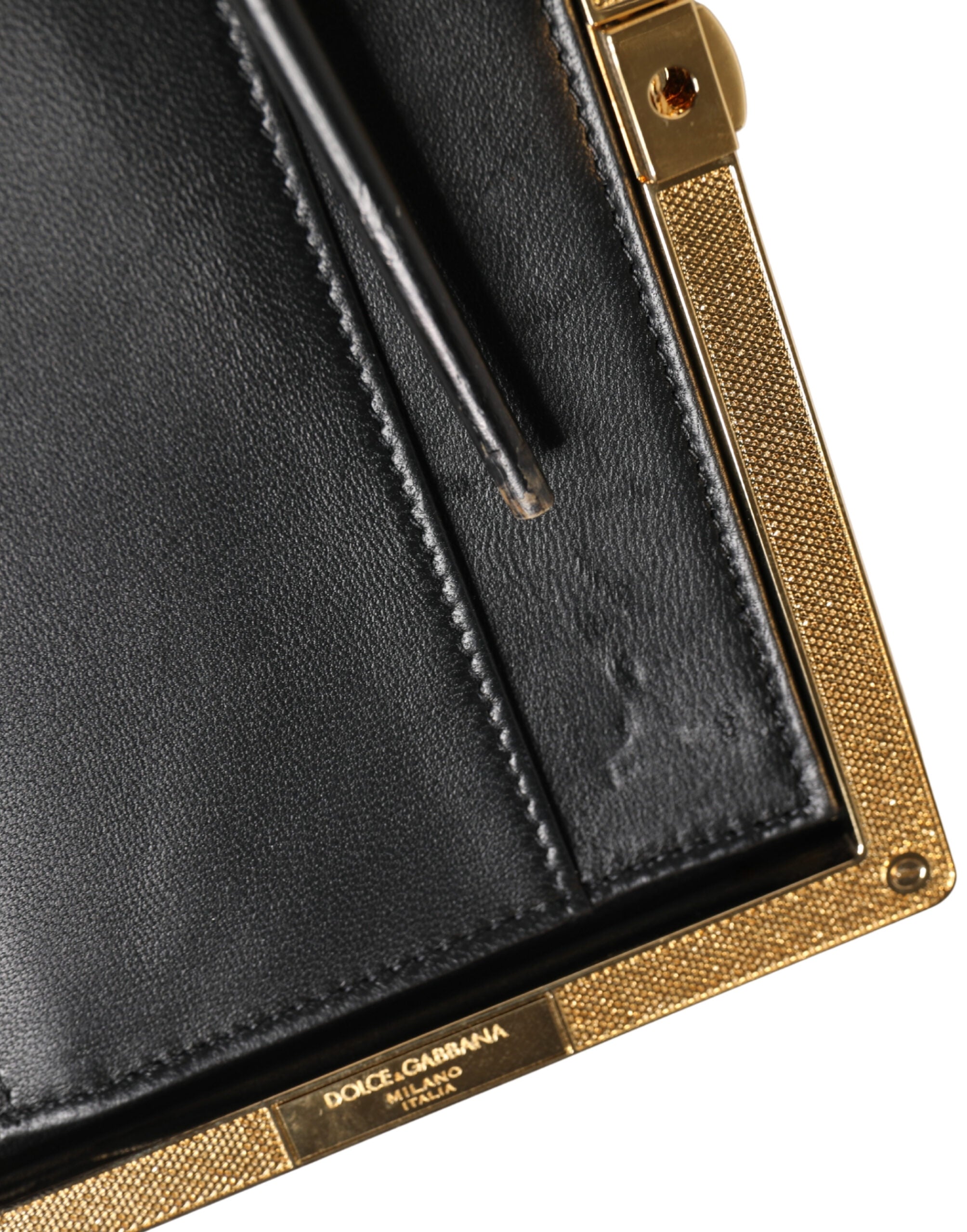 Dolce & Gabbana Beige Lambskin Leather Clutch Evening Women Purse Bag