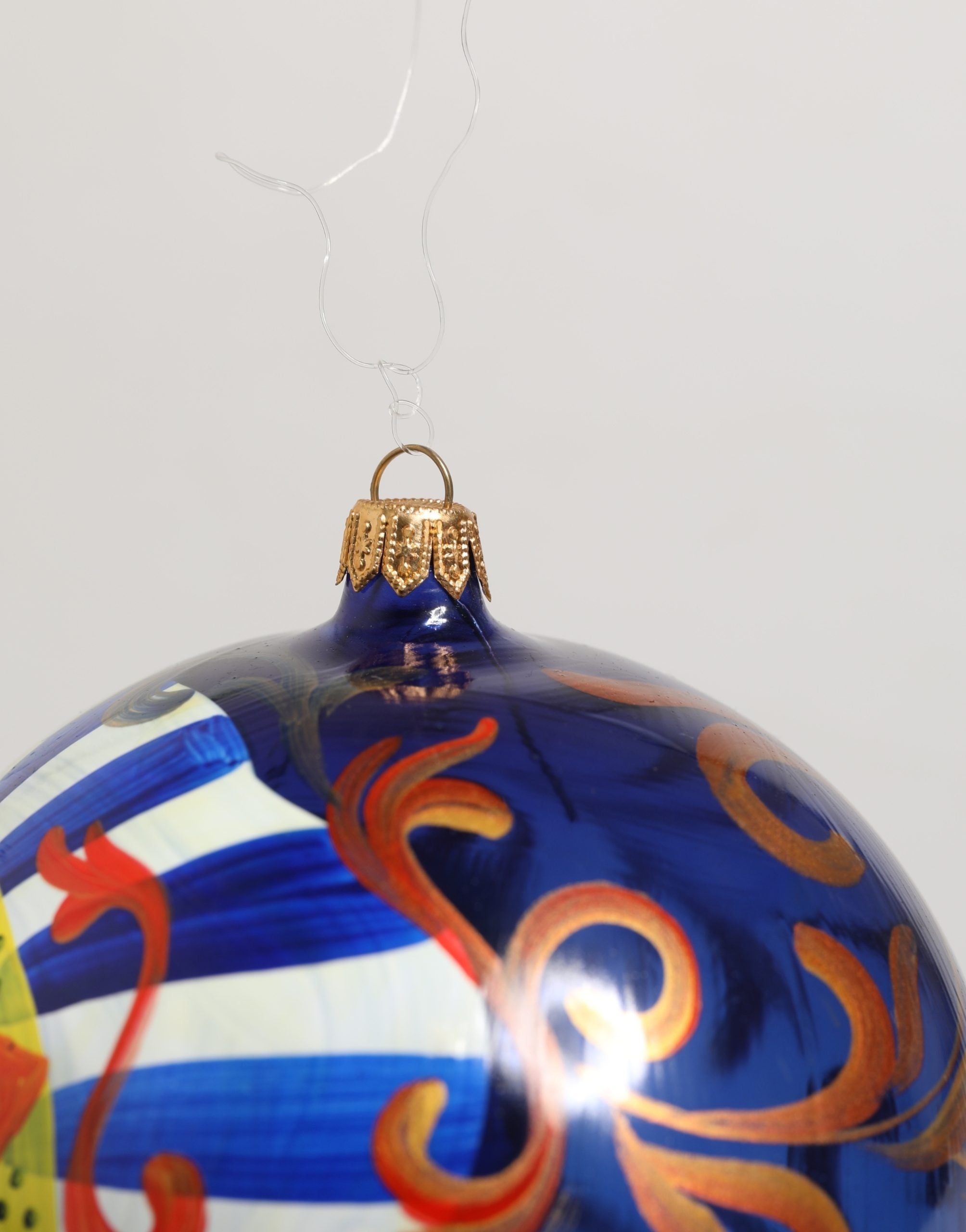 Dolce & Gabbana Multicolor Hand Painted Sicilian Ornament Christmas Ball