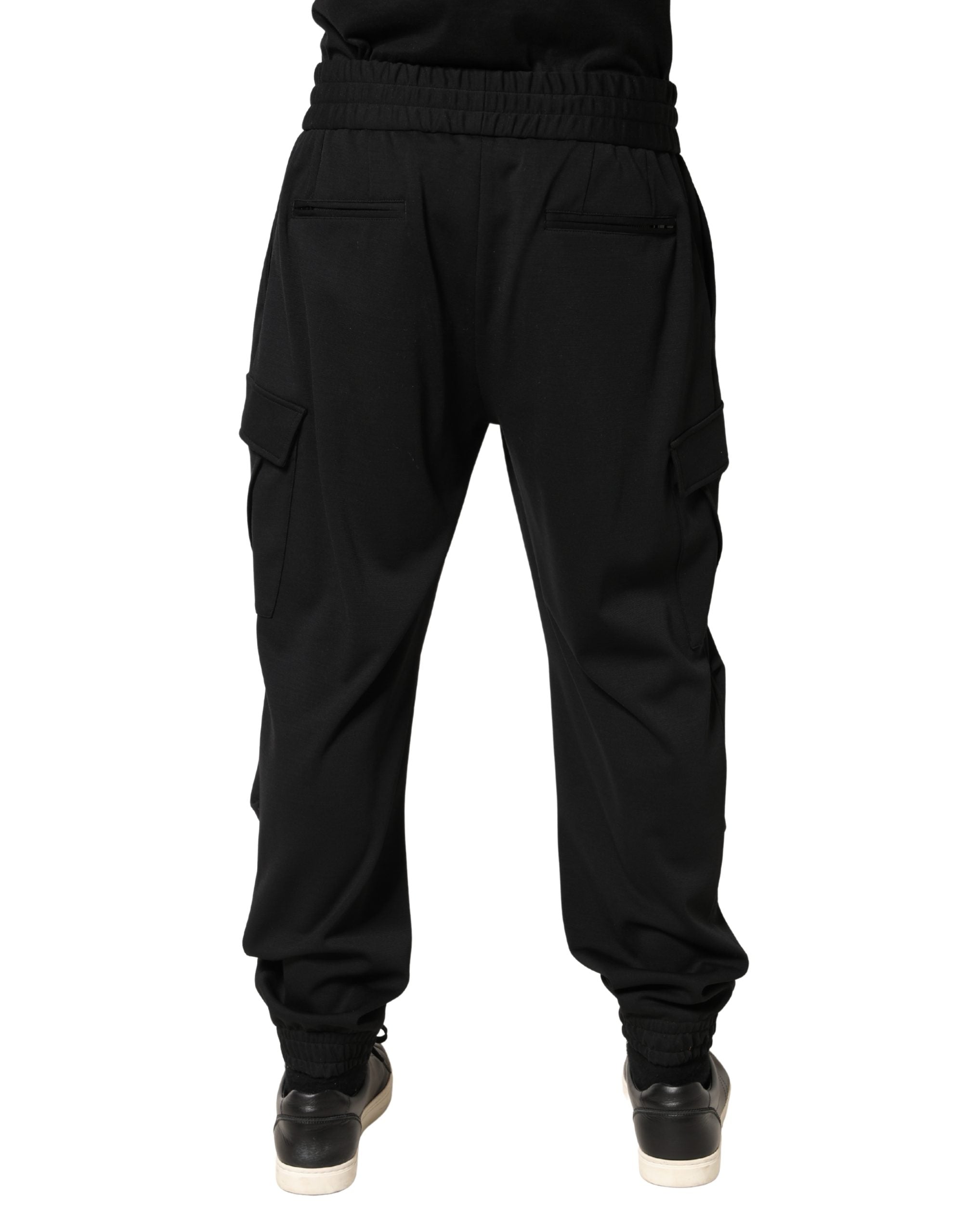 Dolce & Gabbana Black Polyester Cargo Jogger Men Trouser Pants