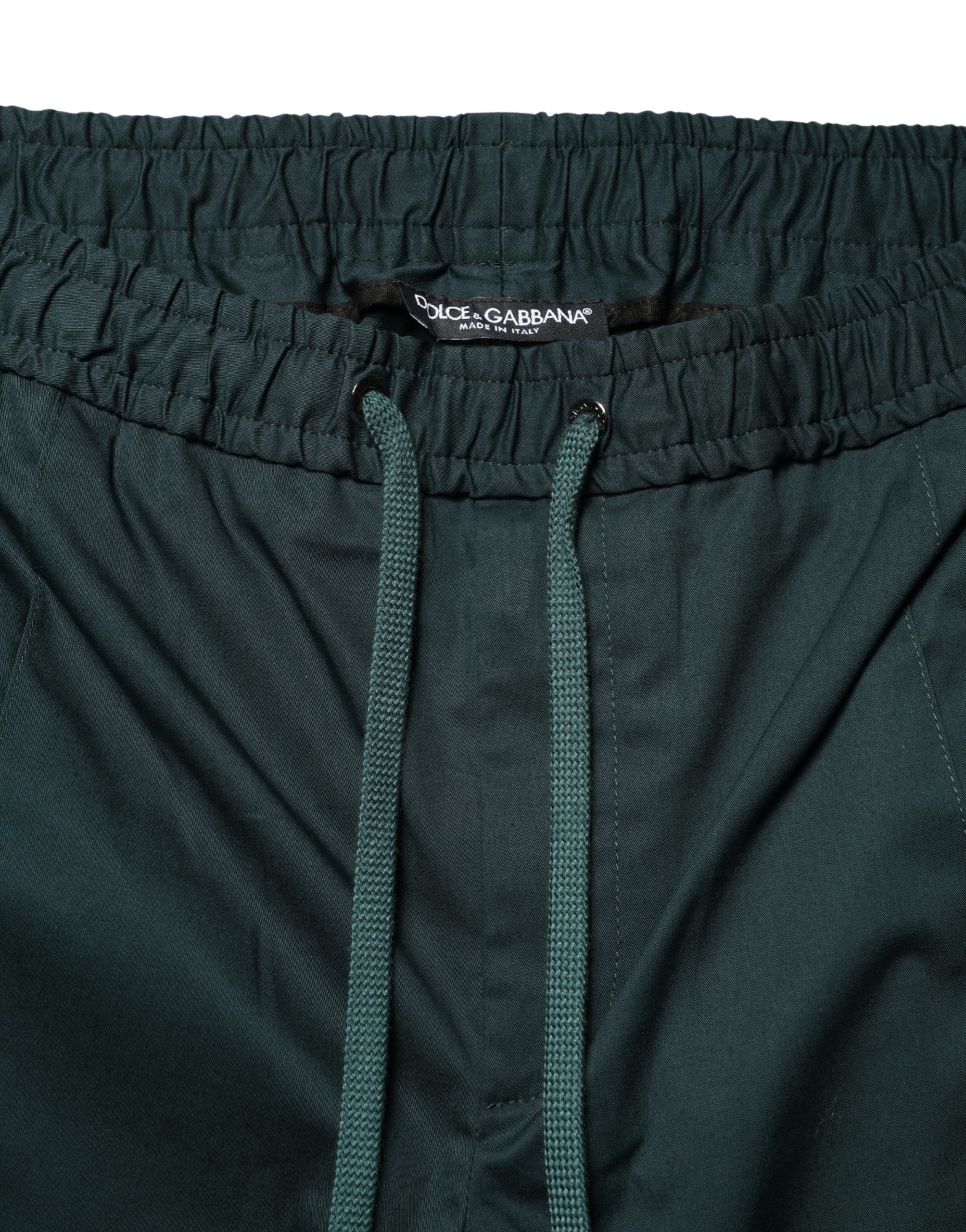 Dolce & Gabbana Green Cotton Skinny Men Jogger Trouser Pants
