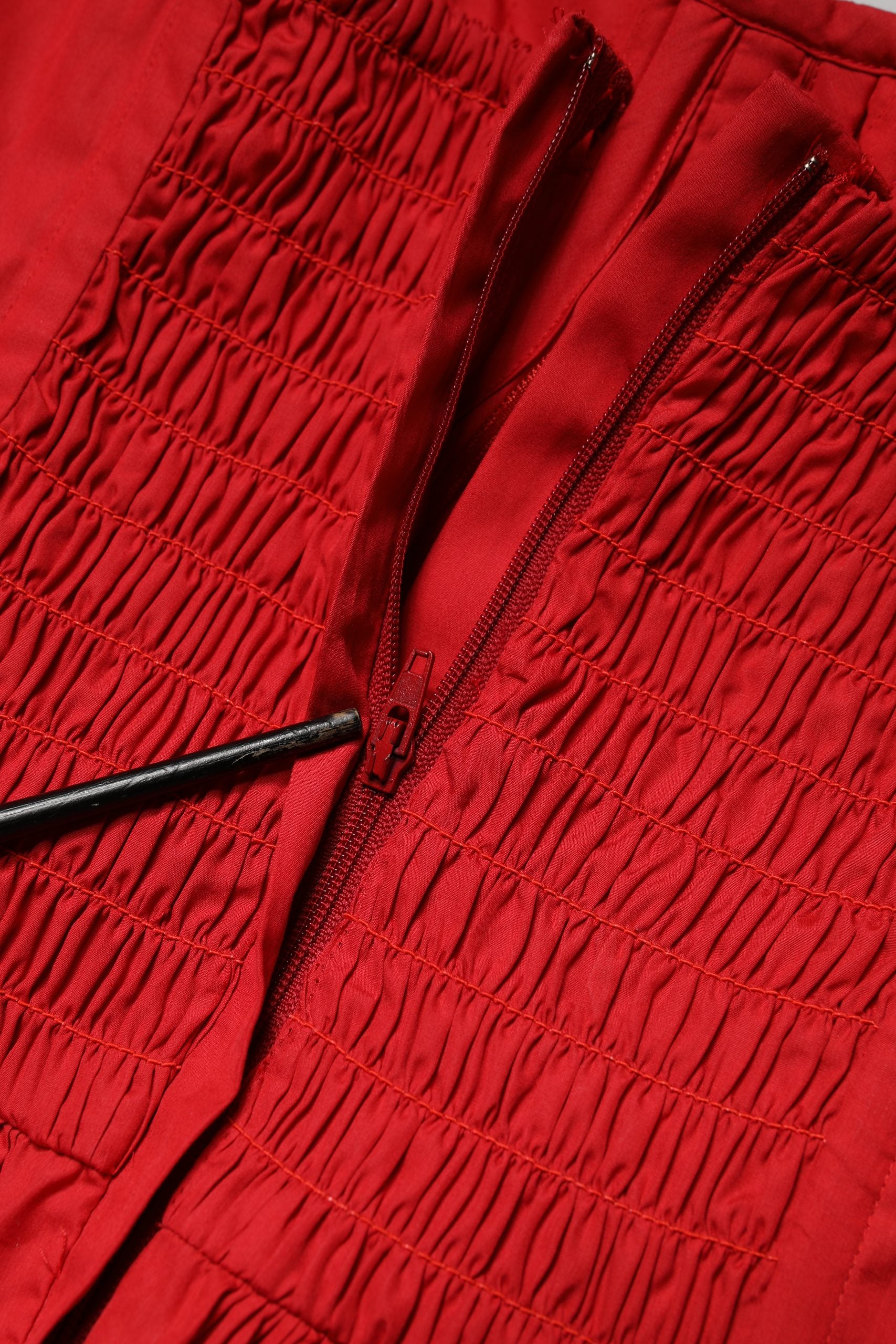 Dolce & Gabbana Red Cotton A-Line Sleeveless Mini Dress