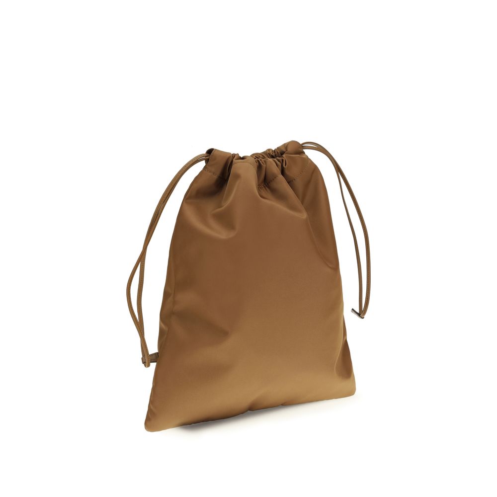 Prada Brown Recycled Polyamide Clutch Bag
