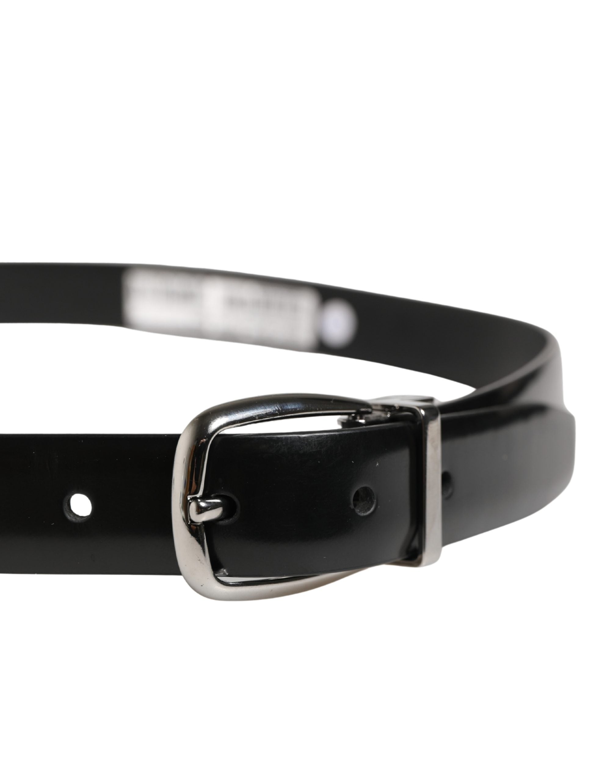 Dolce & Gabbana Men Black Classic Leather Metal Buckle Belt