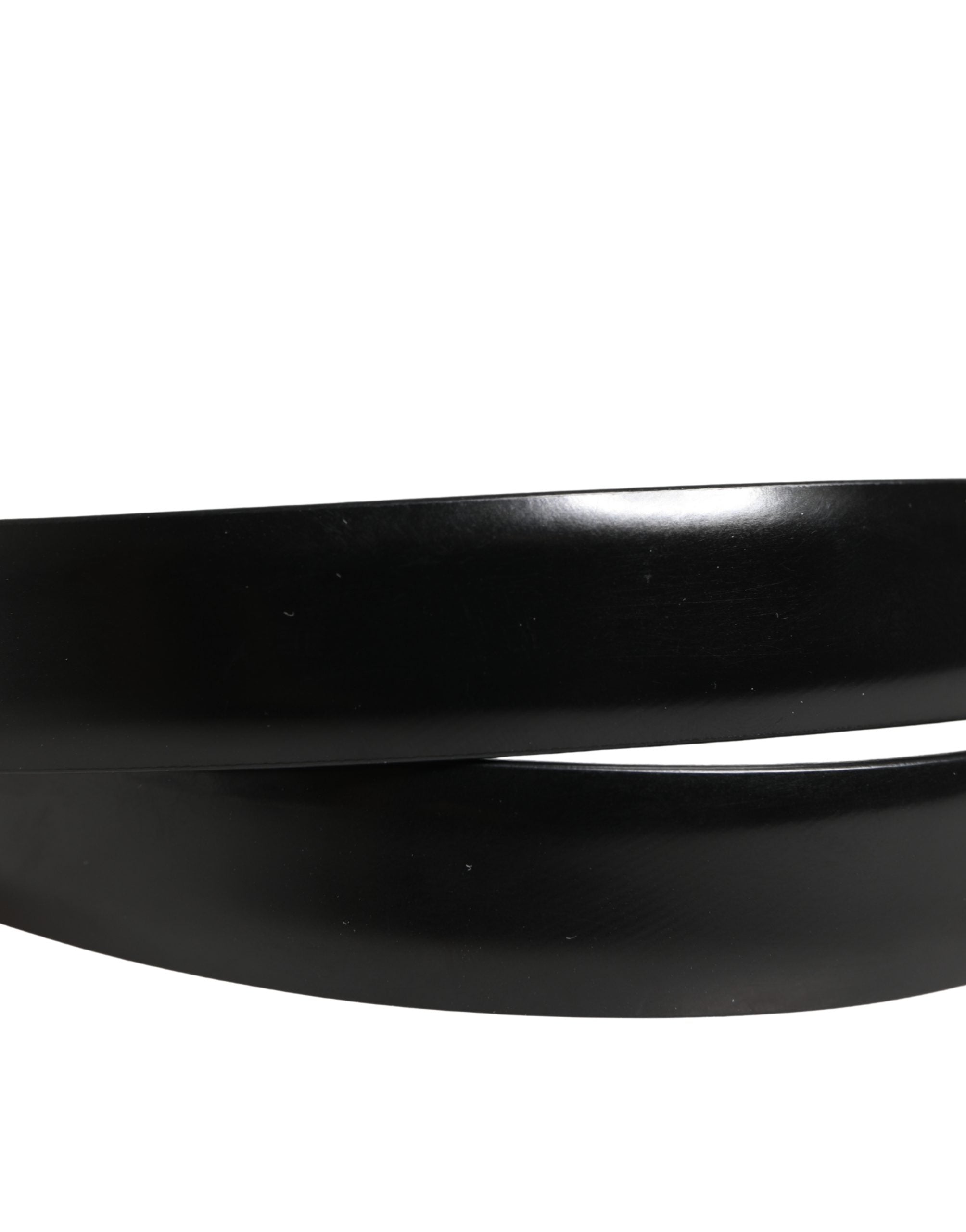 Dolce & Gabbana Men Black Classic Leather Metal Buckle Belt