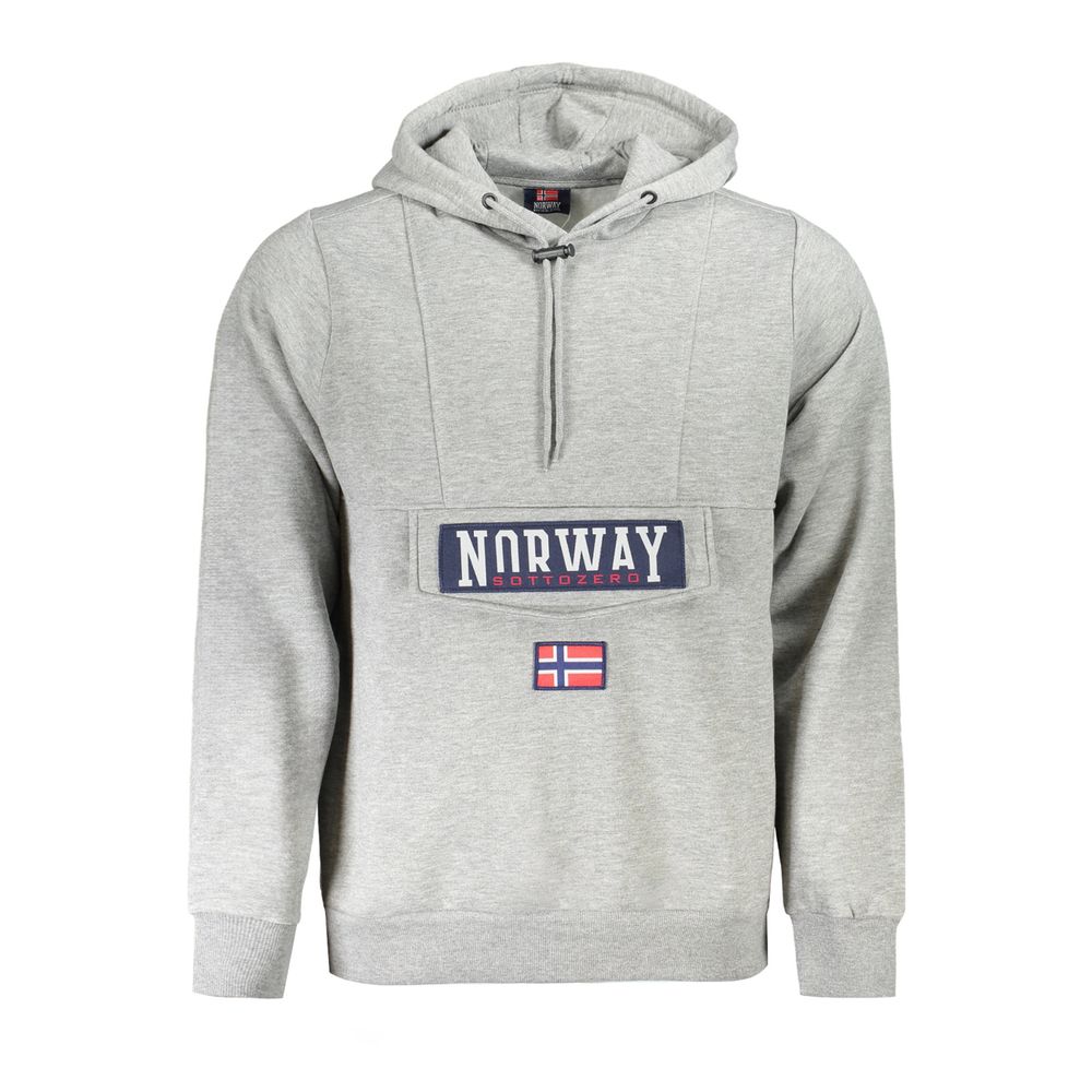 Norway 1963 Grigio Cotton Male Sweatshirt with Hood