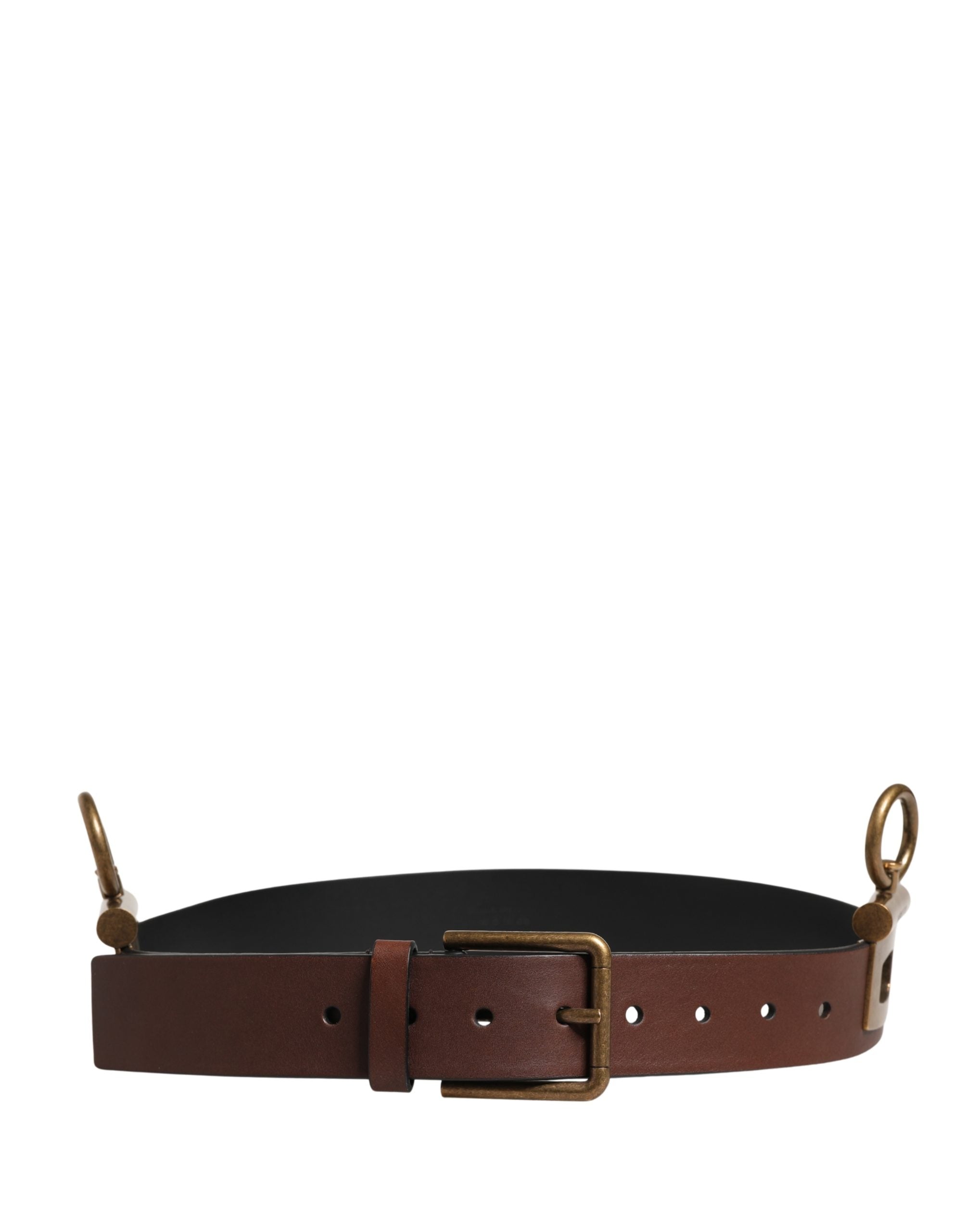Dolce & Gabbana Men Brown Classic Leather Metal Buckle Belt