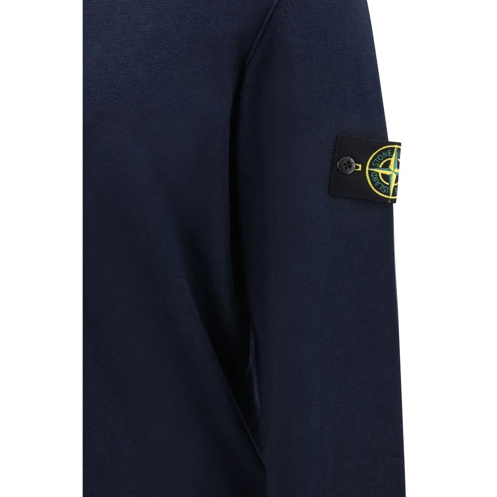 Stone Island Blue Cotton Sweatshirt
