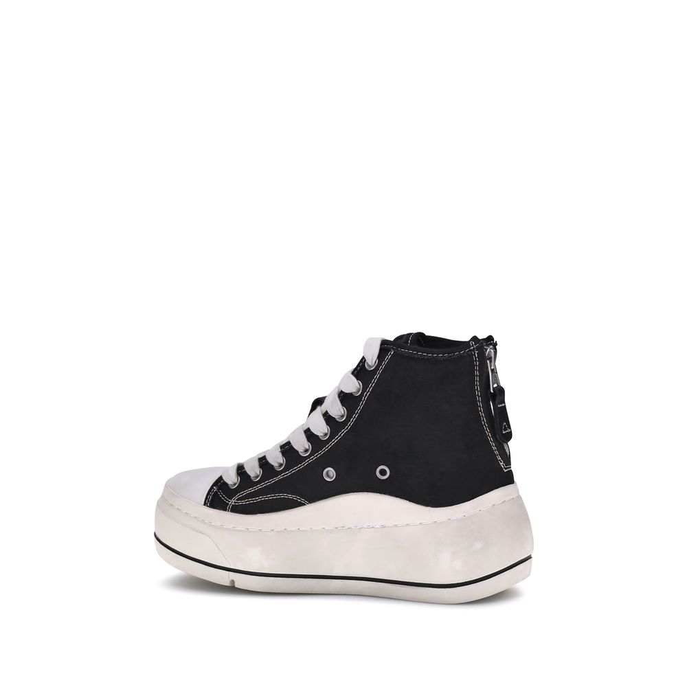 R13 Black Cotton High Top Sneakers