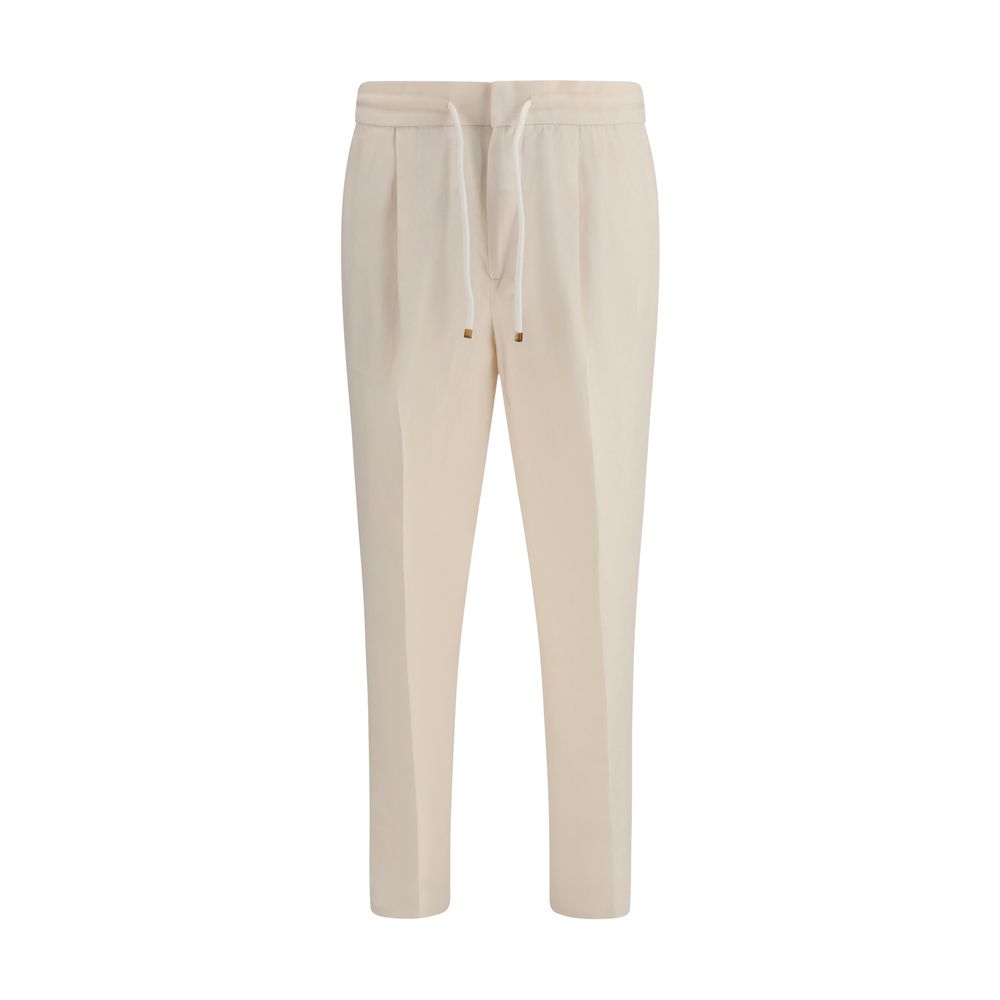 Brunello Cucinelli Beige Linen Casual Pants