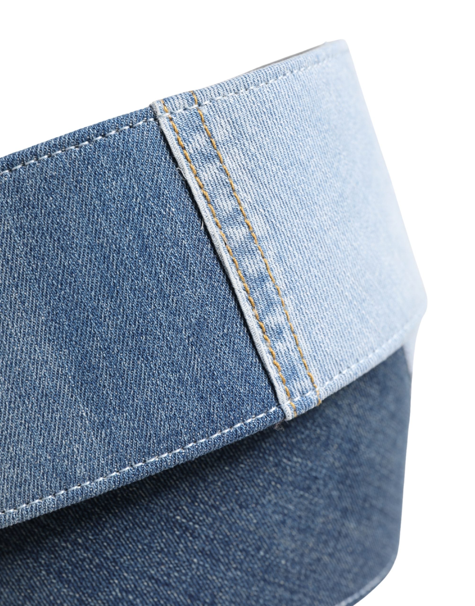 Dolce & Gabbana Blue Two Tone Denim Gold Metal Buckle Belt