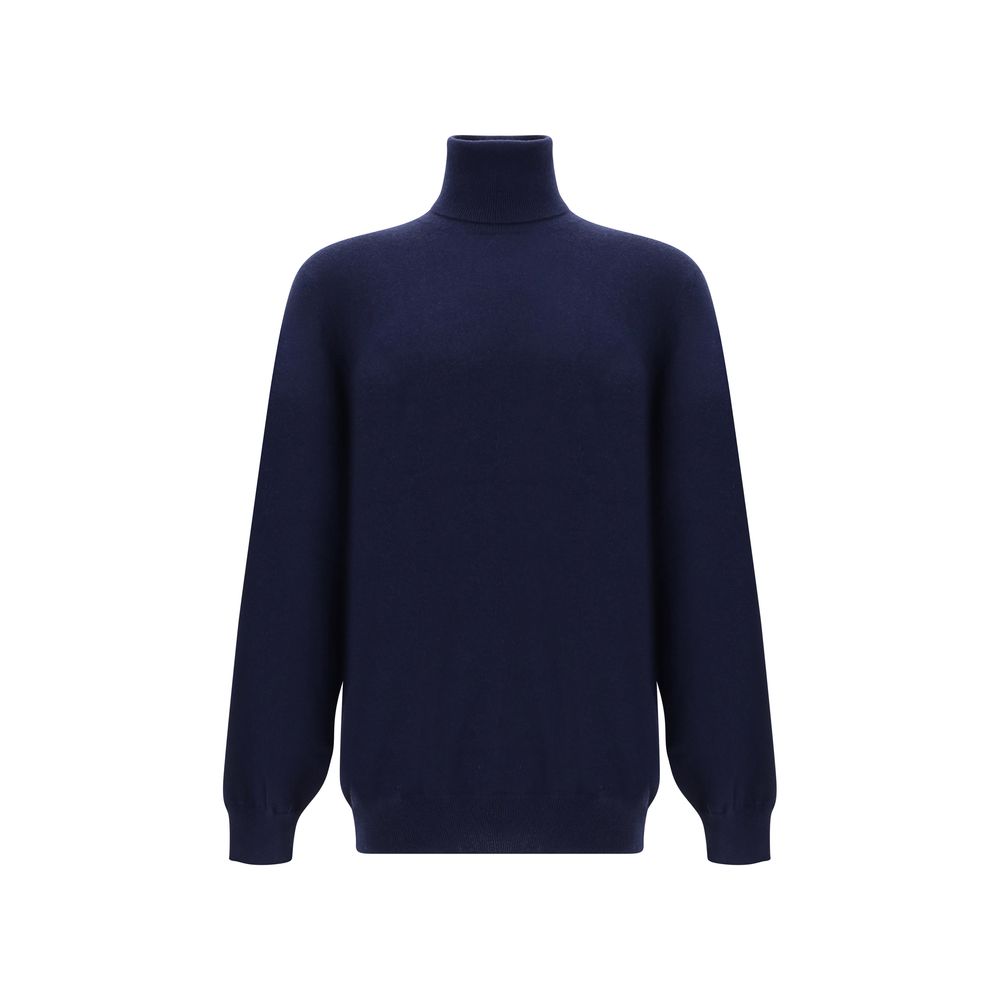 Brunello Cucinelli Blue Cashmere Turtleneck