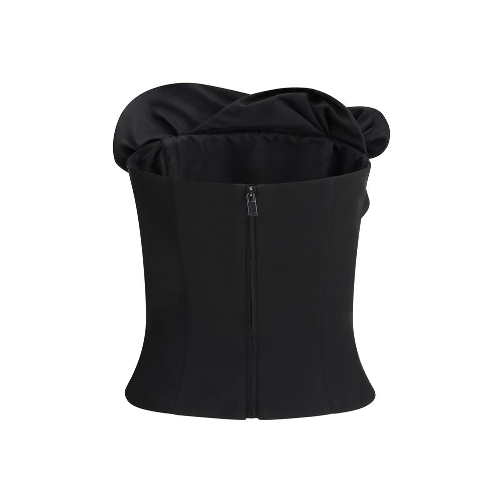 Magda Butrym Black Fleece Wool Corset